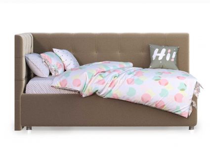 Кровать Nuvola Sabina угловая Velutto 22 90х190