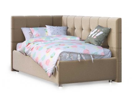 Кровать Nuvola Sabina угловая Velutto 22 90х190