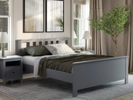 Кровать Гуд Лакк Сага серая 140х200