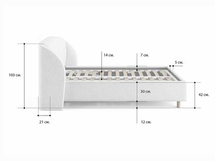 Кровать Сонум Valencia Рогожка Графит 160х190
