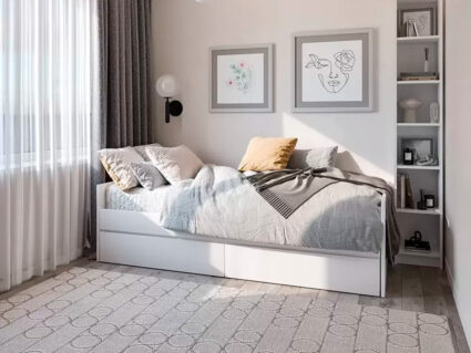 Кровать Гуд Лакк Сириус раздвижная белая 80х200