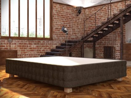 Кровать Mr.Mattress Twin Box экокожа Brown 160х200
