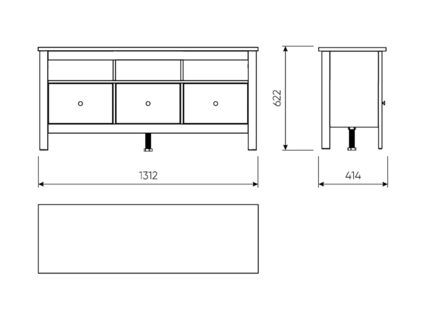 Тумба Гуд Лакк Сага 3 ящика серая 41х131