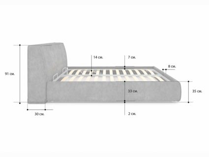 Кровать Сонум Altea Кашемир Горчичный (с подъемным механизмом) 140х200