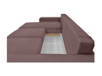 Диван Фиеста Мебель Монако с оттоманкой велюр Vivaldi 28 розовый Длина 247 см