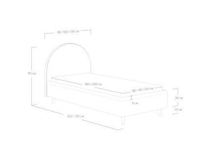 Кровать Сонум Roxy Тедди сиреневый (с подъемным механизмом) 120х200