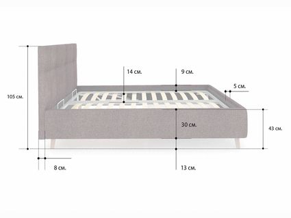 Кровать Сонум Bella Рогожка Льняная 80х200