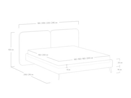 Кровать Сонум Brooklyn Экокожа Графит 180х190