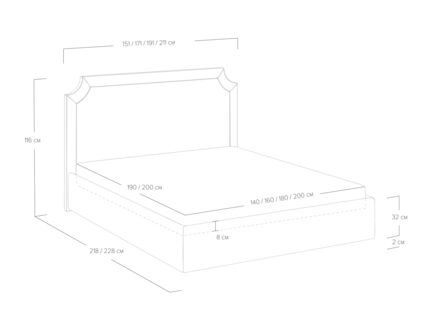 Кровать Сонум Eliot Микровелюр Кофе 160х200