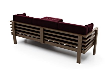 Диван Арско Стоун угловой трехместный бордовый Длина 220 см