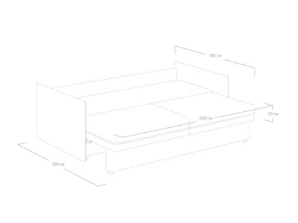 Диван Сонум Remy Рогожка деним Длина 215 см