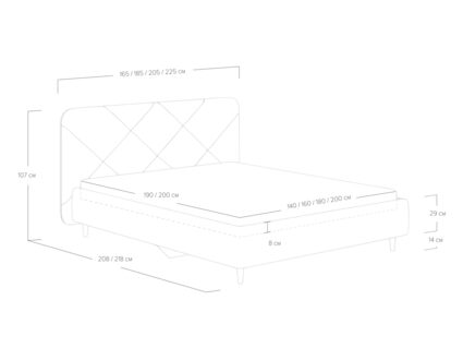 Кровать Сонум Taylor Рогожка льняной (с подъемным механизмом) 160х190