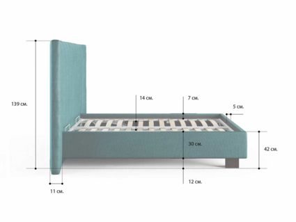 Кровать Сонум Barbara Кашемир Светло-серый 160х190